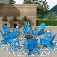 thumbnail image 4 of WestinTrends Malibu 12 Piece Adirondack Chairs Set, All Weather Poly Lumber Outdoor Patio Furniture Set Adirondack Chairs with Ottoman and Side Table, Pacific Blue, 4 of 7