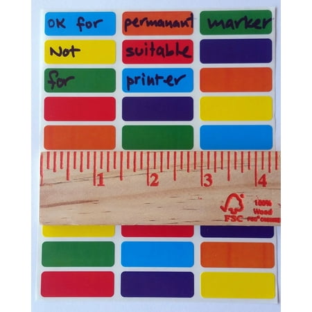 Rectangular Color Coding Labels 1 3/8 inch by 1/2 Inch - Value pack 6 Assorted colors Stickers ...