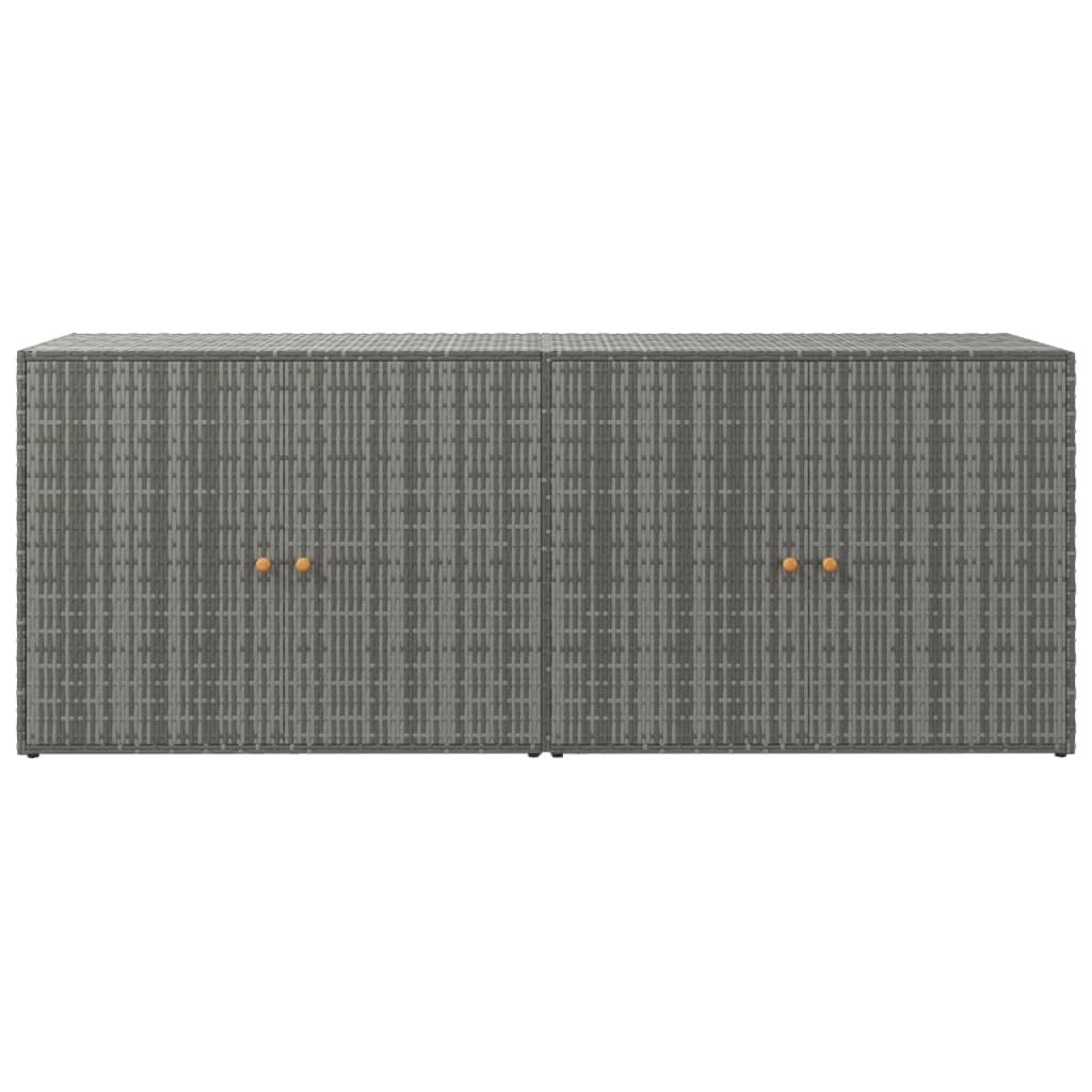 vidaXL Garden Storage Cabinet Gray 78"x21.9"x31.5" Poly Rattan