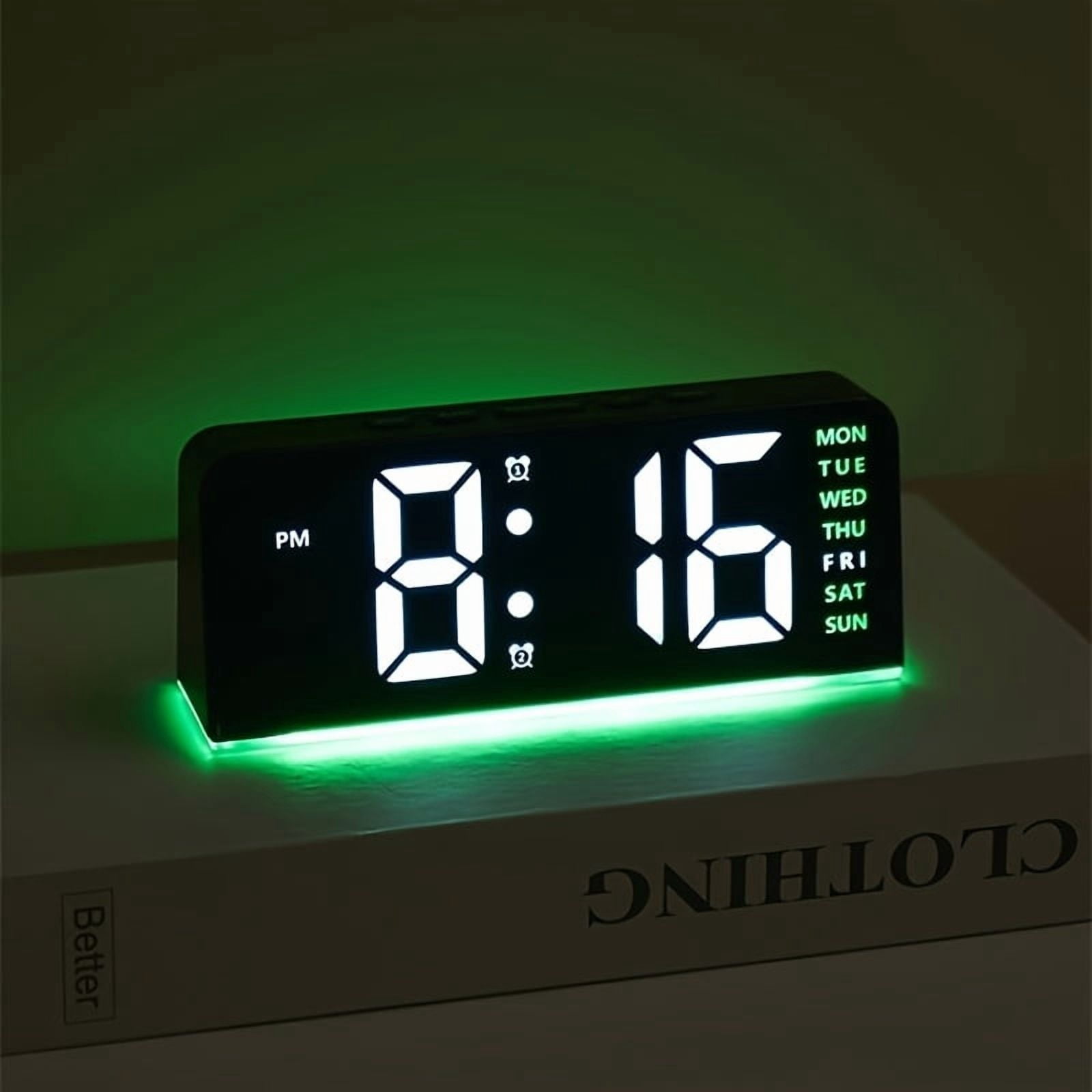 Keli 「LED digital clock」large font display alarm clock + temperature + date multi-function bedside clock luminous atmosphere light simple and stylish home decoration