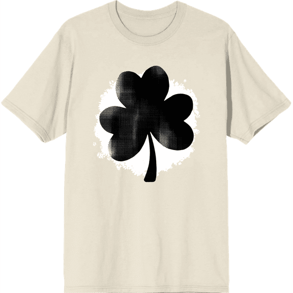 St Pats Clover Crew Neck Short Sleeve Adult T-shirt-3XL-Off-White