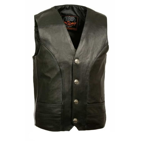 Milwaukee Leather Men's Classic Vest w/ Buffalo Nickel Snaps (54) - 54 ML1368