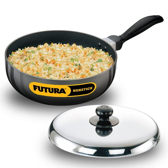 Futura All-purpose Nonstick Pan 2.5 Liters, 22 Cm, 3.25mm With Stainless Steel Lid, Black (NAP25)