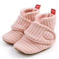 thumbnail image 6 of Juebong Infant Baby Cozy Booties Newborn Boy Girl Stay On Slipper Fall Winter Gripper Non-Slip Crib Shoes Watermelon Red,11, 6 of 8