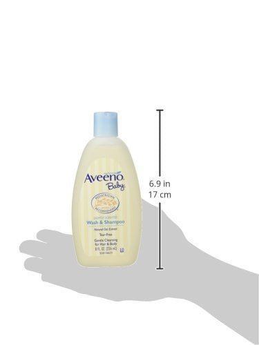 Aveeno Baby Wash & Shampoo Natural Oat Extract, Light Scent, 8 oz, 3-Pack