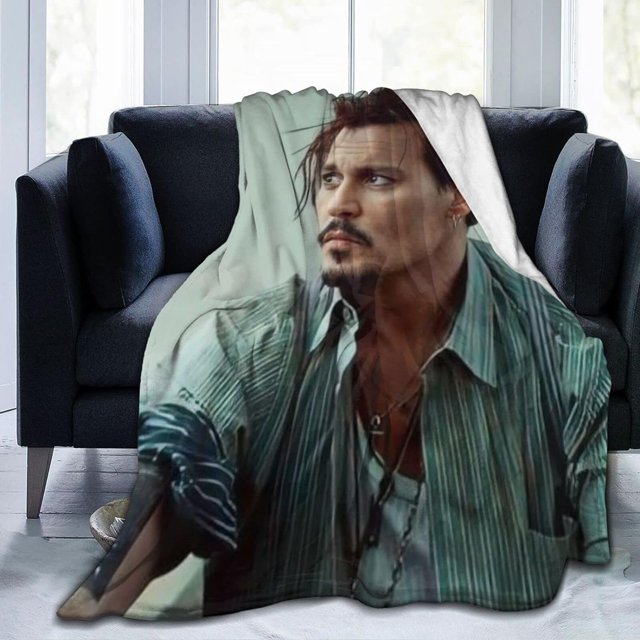Johnny Depp Blanket Bedding Fleece Blanket Soft Throw Blankets Lightweight Anti-Static Blanket - 3 Sizes
