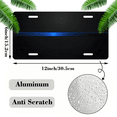 thumbnail image 2 of 1 Pcs 2D Flat License Plate Covers & Frames, Blue Strip on Black For Decorative Front, Waterproof For Decoration Aluminum License Plate Covers & Frames Cover For Men Women, 12" X 6", 2 of 7