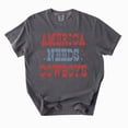 thumbnail image 3 of America Needs Cowboys T-shirt, Patriotic Western USA Tee, 4th of July Shirt, Retro Cowboy Shirt, 3 of 4