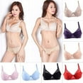 thumbnail image 3 of Yesbay Women Lace Adjustable Bra Deep V Push Up Shaping Padded Brassiere for Daily Wear,White, 3 of 8