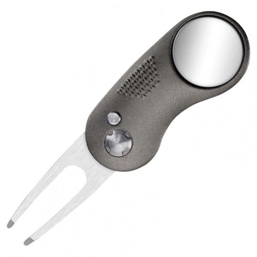 Foldable Golf Pitch Fork Golf High Precise Folding Mini Pitch Repair Tool Marker Pitch Cleaner Golf Pitchfork Golf Accessories Grey
