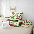 thumbnail image 6 of Manfei Sweet Strawberry 7-Piece Twin Bedding Sets,Rustic Flower Floral Bedding Comforter Set,Red Green White Sheet Sets For Kids,Microfiber Bedroom Decor Reversible, 6 of 8