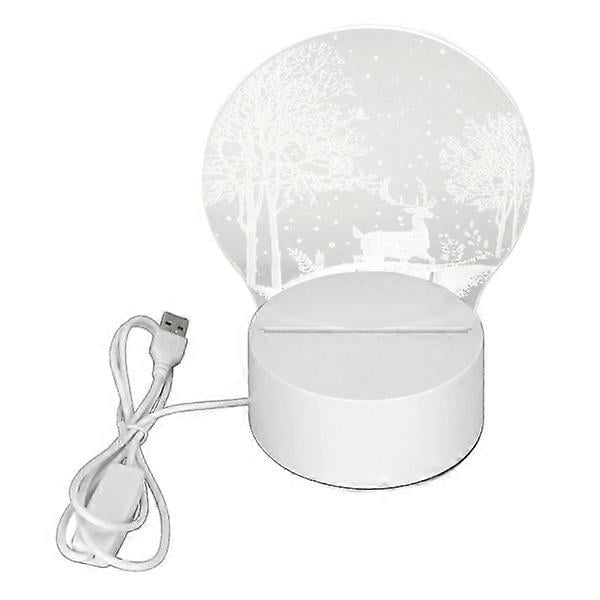 3D LED Night Light Lamp Base with Acrylic USB Powered LED Decorative Lamp Base for Bedroom Living Room Deer