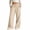 Beige, variant on Pretxorve Girls Pants Linen Loose Drawstring Wide Leg Casual Trousers