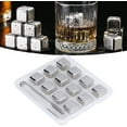 thumbnail image 3 of Ice Cube Mould Stainless Steel Ice Cube Tray 12Pcs Whiskey Ice Cube Molds Drink Chiller Removable Metal Quick Freezing Mould Reusable Square Ice Stones with Tong Storage Box for Home Bar Restaurant, 3 of 5