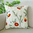 thumbnail image 2 of Flower Embroidered Throw Pillow Covers, Farmhouse Decorative Square Floral Accent Cushion Covers, Lumbar Pillow for Sofa Living Room Bedroom Home Decor Art 18 x 18 Inch, 2 of 5