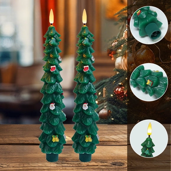 Exquisita Vela Electrónica Acrílica Led para Navidad, Luz Nocturna, 6 Unidades, Multicolor Opcional, Amigable y de Bajo Consumo, Ideal para La Decoración Del Hogar.