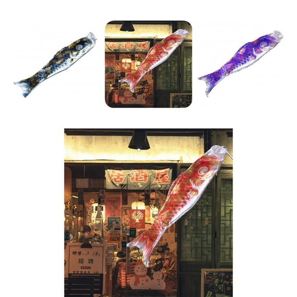 Carp Flag Realistic Ornamental Colorful Japanese Style Hanging Carp Windsock Garden Decoration