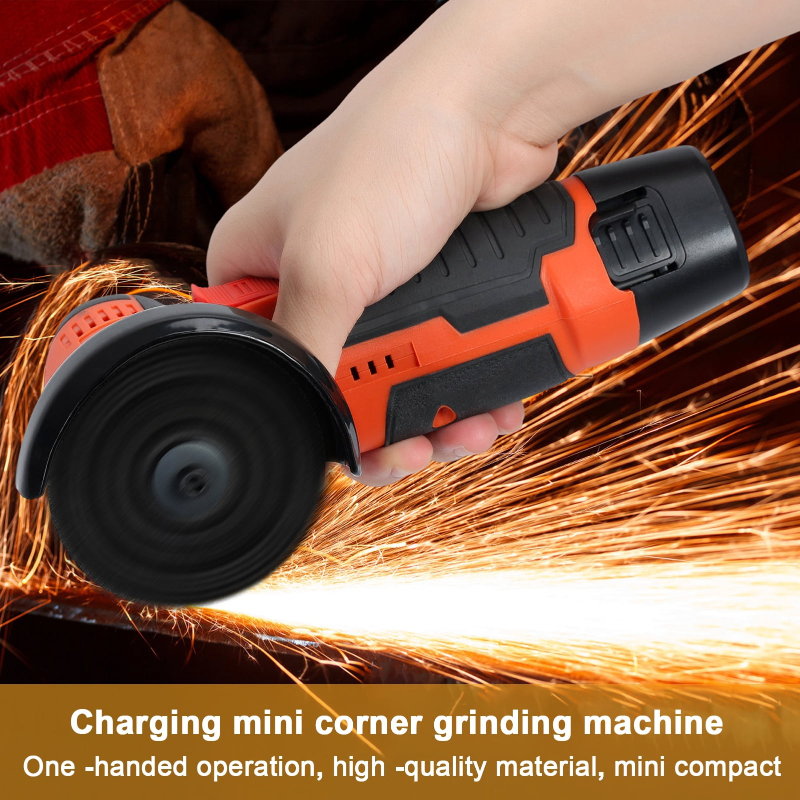 Cordless Mini Angle Grinder Kit, 12V 19500RPM Handheld Grinding Tool with 2 Batteries & Discs, Electric Metal Wood Cutter