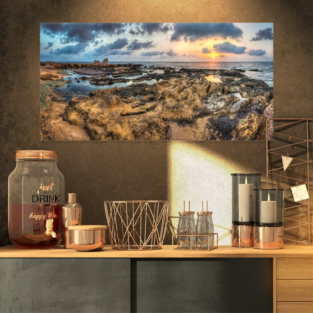 Rocky African Seashore Panorama - Oversized Beach Canvas Artwork