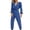 Blue, variant on HBFAGFB Women's Jumpsuits Summer Comfortable V Neck Long Sleeved Top Casual Pants Rompers Orange Size M