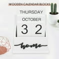 thumbnail image 4 of Wooden Clamshell Desk Block Calendar Permanent Wooden Desk Calendar Week Month Date Display Home Office Decoration, 4 of 8