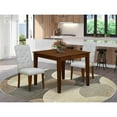 thumbnail image 2 of East West Furniture 3 Pc Dining Set Contains a Square Dining Table and 2 Upholstered Chairs, 2 of 7