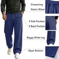 thumbnail image 3 of RJMDKXZ Mens Sweatpants Fleece Baggy Wide Leg Oversized Casual Elastic Waist Drawstring Trouser with 4 Pockets, 3 of 7