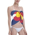 thumbnail image 3 of Women Flag Of Colorado Sarong Coverups Chiffon Short Swimsuit Wrap Skirt Beach Bikini Tie Cover Up Wraps, 3 of 7