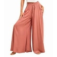 thumbnail image 3 of Pantalones Casuales para Mujer, con Cintura Elástica y Pierna , con Bolsillos. Naranja Rojo M, 3 of 9