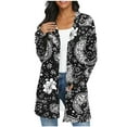 thumbnail image 2 of Mqqzkk Women's Cardigans Casual Long Sleeve Summer Jackets Cover up Open Front Floral Printed Beachwear, 2 of 7
