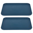 thumbnail image 1 of Nestingho 2Pcs Dark Blue Plastic Fast Food Trays with Nonslip Surface for Versatile Use, 1 of 7
