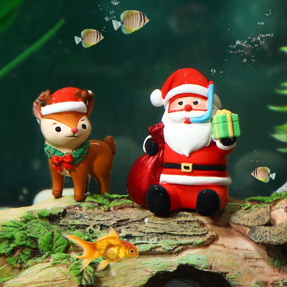 Christmas Aquarium Decor Fish Tank Decorations Decorate for Reindeer Accessories Ornament