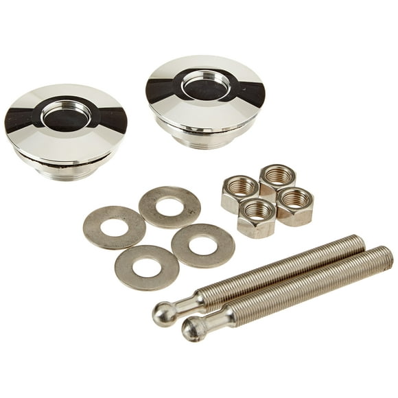 Quik-Latch Products QL-50-LP/P Polished Aluminum Low Profile Quick Release Hood Pin Kit