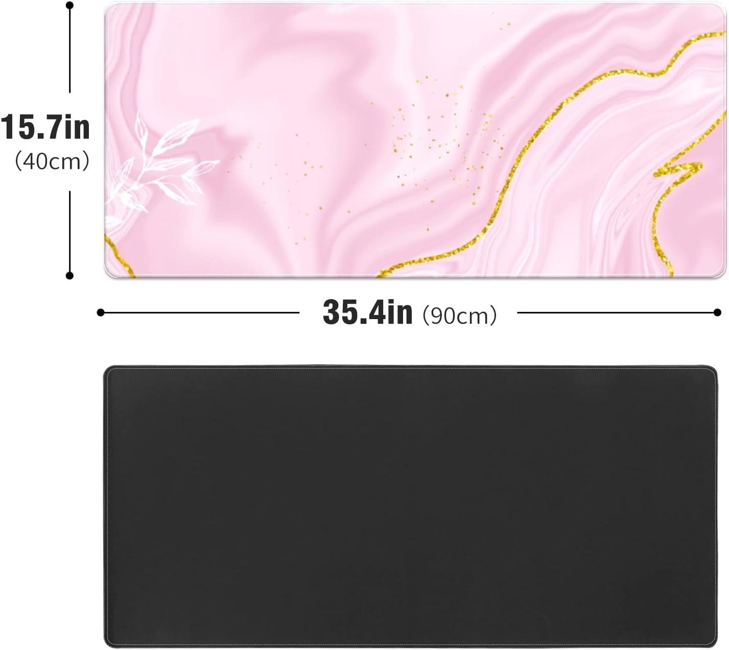 Pink Marble Gold Desk Mat, Desk Accessory, Cute Workspace, Trendy Workspace, Trendy, 35.4x15.7in Large Gaming Mouse Pad, Cute Desk Topper, Pretty Desk Pad