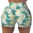 thumbnail image 2 of Xecao Lotus Flower1 Print Workout Shorts for Women Soft Smooth Gym Yoga Scrunch Active Tennis Workout Running Shorts-Large, 2 of 8