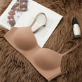 thumbnail image 3 of Bigersell Seamless Bra Women Soft Wireless Lightly Lined Comfort Bras Ladies Padded Bra No Underwire Solid Color Backless Hook and Eye Bra Closure Wire-Free T-Shirt Bra S-3-Brown L, 3 of 5