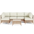 thumbnail image 4 of LAZZO 7-Piece Patio Furniture Set, Outdoor Wicker Conversation Set with Thick Cushions & Coffee Table for Backyard and Garden, Beige, 4 of 10