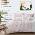 thumbnail image 4 of Pink Gray Botanical Bedding 3 Piece Duvet Cover Set Twin Size, Pastoral Spring Summer Leaf Aesthetics Soft Microfiber Comforter Cover with Zipper Closure & Pillowcases, FadeResistant Quilt Cover, 4 of 9