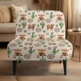 thumbnail image 2 of HELLHERO Anti Scratch Armless Accent Chair Protector for Office, Elastic Armless Accent Chair Cover, Cactus Calf, 2 of 8
