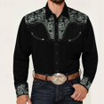 thumbnail image 1 of Camisa tribal occidental para hombre, camisa retro de manga larga con solapa, cómoda, suave, para uso diario, diseño de botones de moda 2024, 1 of 6