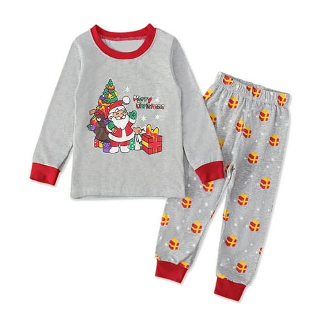 

Dadaria Toddler Clothes 1-7Y Children Kids Boys Girls Santa Claus Christmas T-shirt Pants Pajamas Outfits Set Gray 4 Toddler