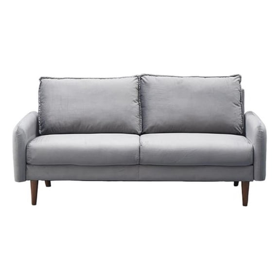 Kingway Furniture Hambrok Velvet Living Room Sofa in Gray