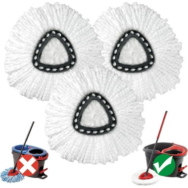 [3 Pack]Spin Mop Replace Head, EasyWrin Spin Mop Head Refill, Universal Microfiber Replacement Mop Heads, Machine Washable, Deep Cleaning and Easy-to-Replace(White)