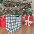 thumbnail image 2 of Holiday Time Extra Large Vogue Gift Bag, Blue Plaid with Ribbon Handles, 2 of 7