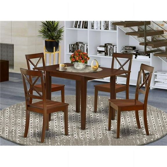 5 Piece Norden Modern Dining Table Set - Mahogany