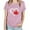 Pink, variant on WREESH Women's Graphic Canada Day Tee Short Sleeve Round Neck Blouse with Maple Leaf Print Pink