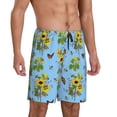 thumbnail image 2 of Sikiie Sunflowers And Bees Mens Pajama Shorts, Lounge Pant, Men's shorts，Sleep Pj Shorts for Men-Medium, 2 of 6