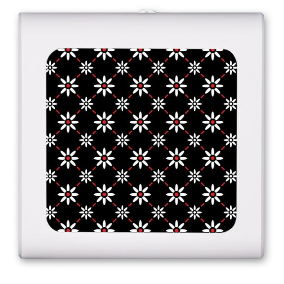 Plug in Dimmable LED Night Light with Dusk to Dawn Auto Sensor, Adjustable Brightness, Warm Light, Auto On/Off Nightlight for Bathroom, Hallway, Nursery, Bedrooms - White Daisies