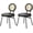 Black 2-pack, variant on Modern Upholstered Dining Chair Set | Cane Rattan Back, Thick Cushioned Seats, Ergonomic Metal Legs, Space Saving for Kitchen Dining Room, Black 4-Pack