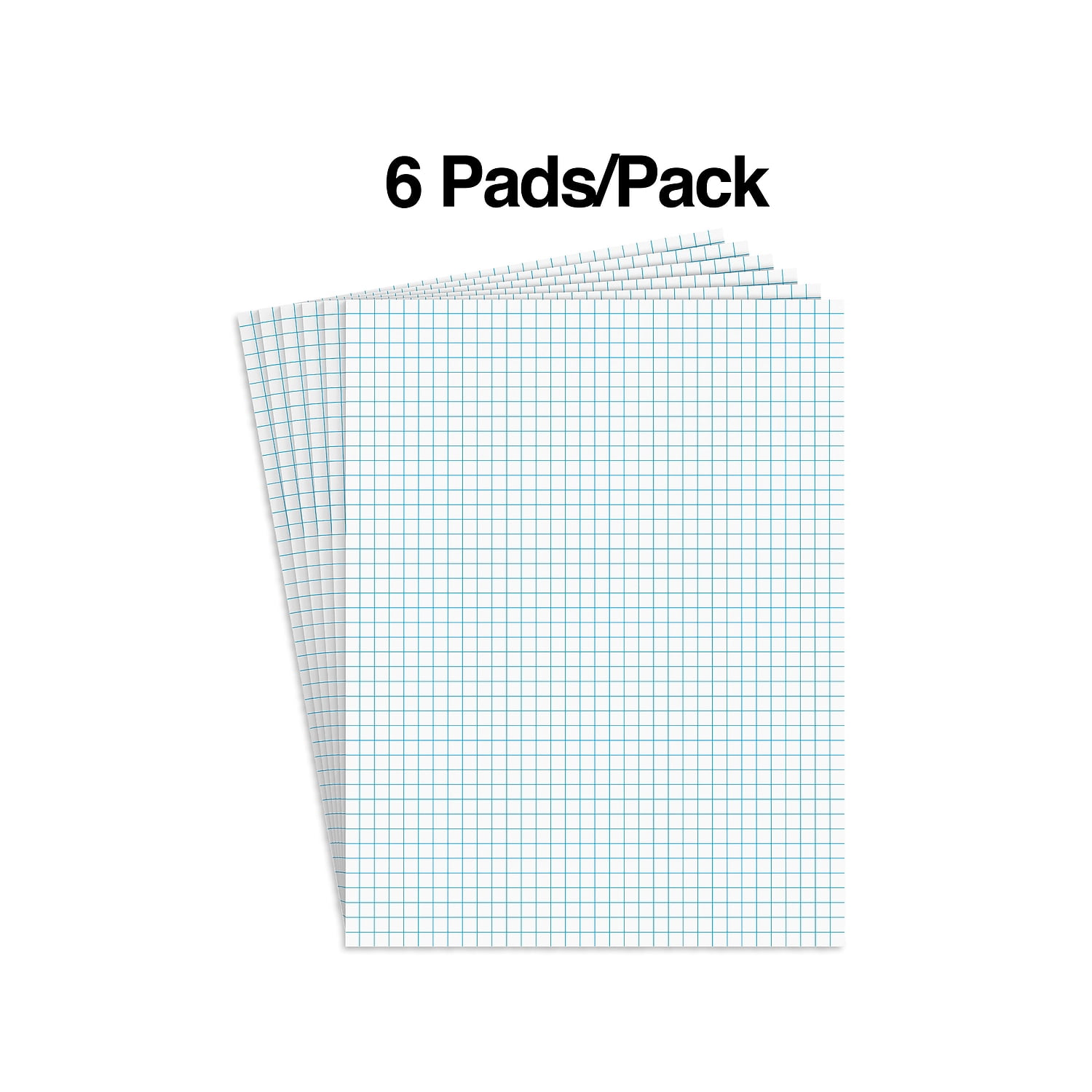 MyOfficeInnovations Graph Pads 8.5" x 11" Graph White 50 Sh./Pad 6 Pads/PK 412593